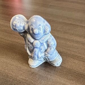 Vintage Wade Blue Porcelain Clown Figurine